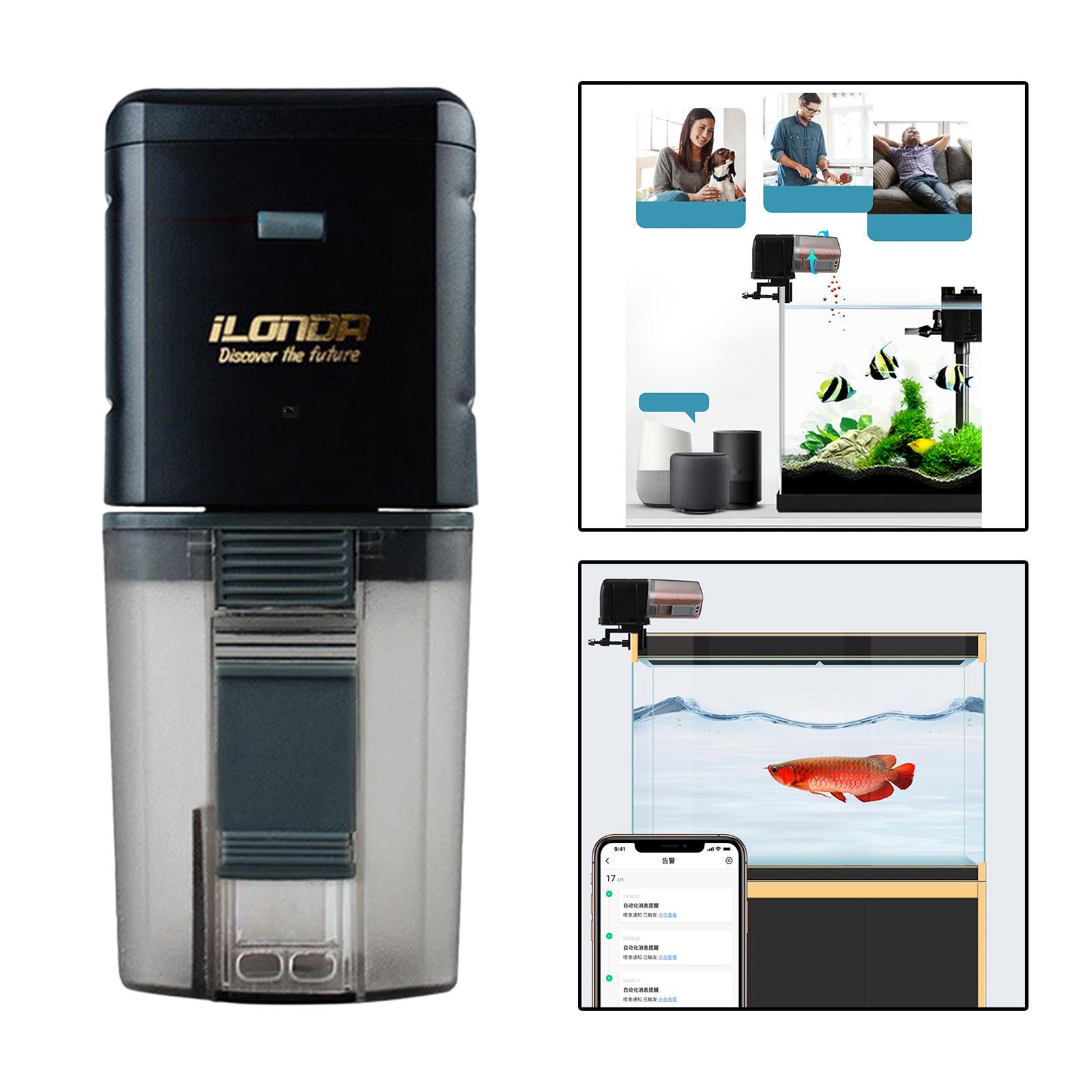 Automatic Fish Feeder, Moisture-Proof Electric Auto Fish Feeder for Aquarium Fish Tank, Fish Food Vacation Feeder Timer Fish Food Dispenser,165-175ml
