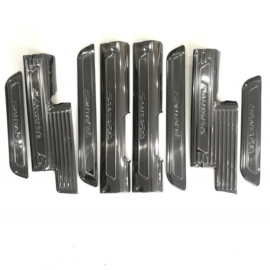 Ốp bậc cửa, nẹp bước chân trong, ngoài cho xe Hyundai Santafe 2014-2018 Titan cao cấp
