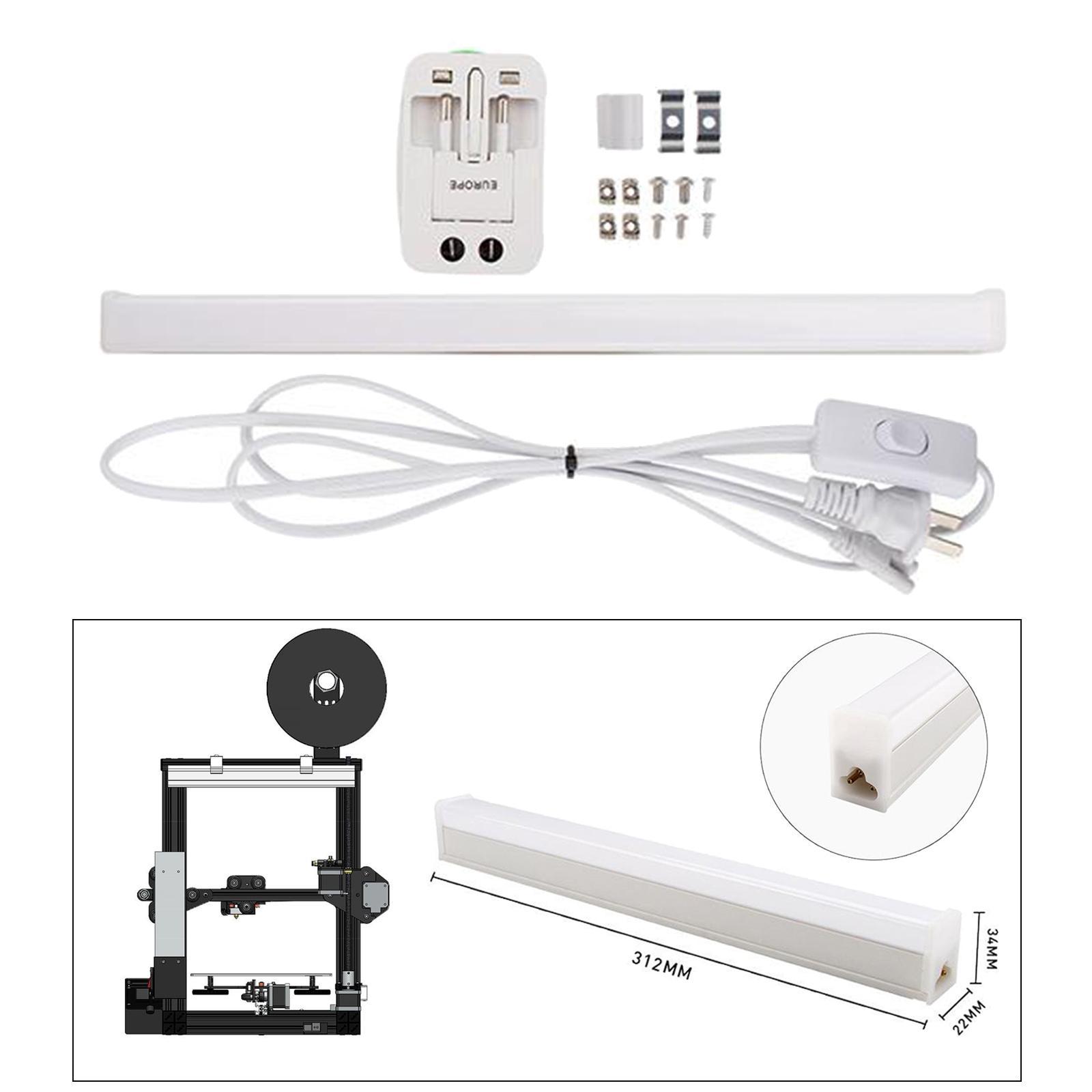 3D Printer LED Tube Night Light Kit with Switch Cable for CR-10 ENDER-3