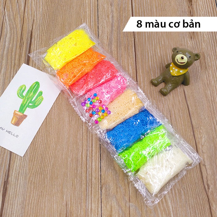 Set 8 gói đất nặn/đất sét xốp mix màu cho bé