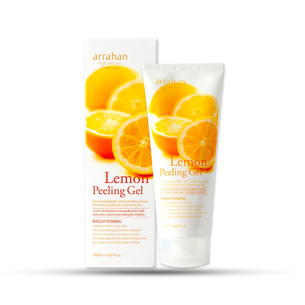 Gel tẩy da chết  làm sạch sâu và  giúp trắng da Arrahan Lemon White Peeling Gel (180ml) - Hàn Quốc Chính Hãng