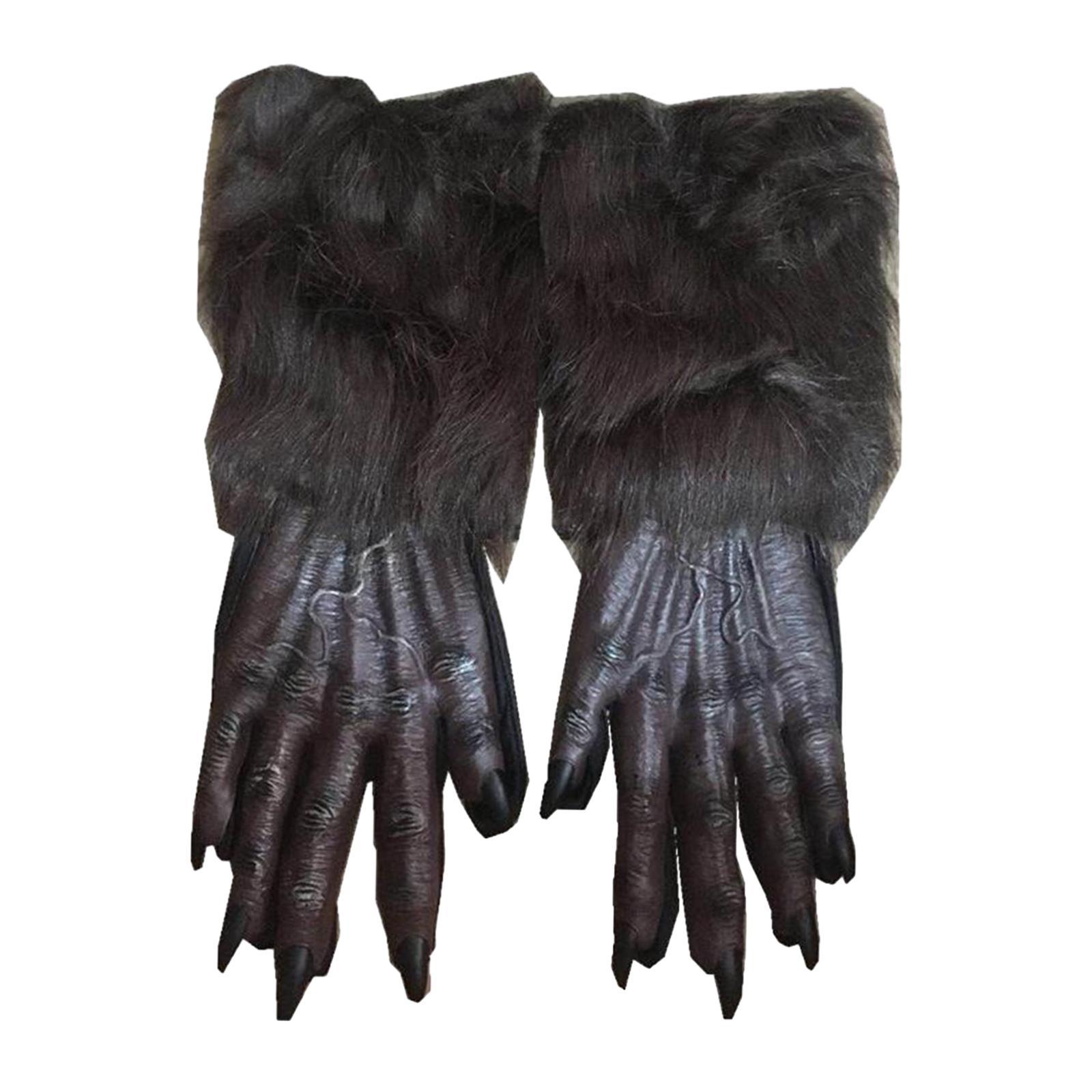 Halloween Werewolf Gloves Adult Dressing up for Photo Props Themed Party Bar