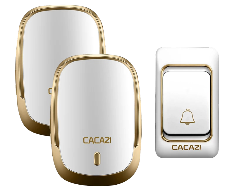 Chuông cửa không dây thông minh CACAZI K01, chống nước khoảng cách sử dụng trong 200M, 36 loại nhạc chuông, 110 DB (2 chuông - 1 nút bấm)
