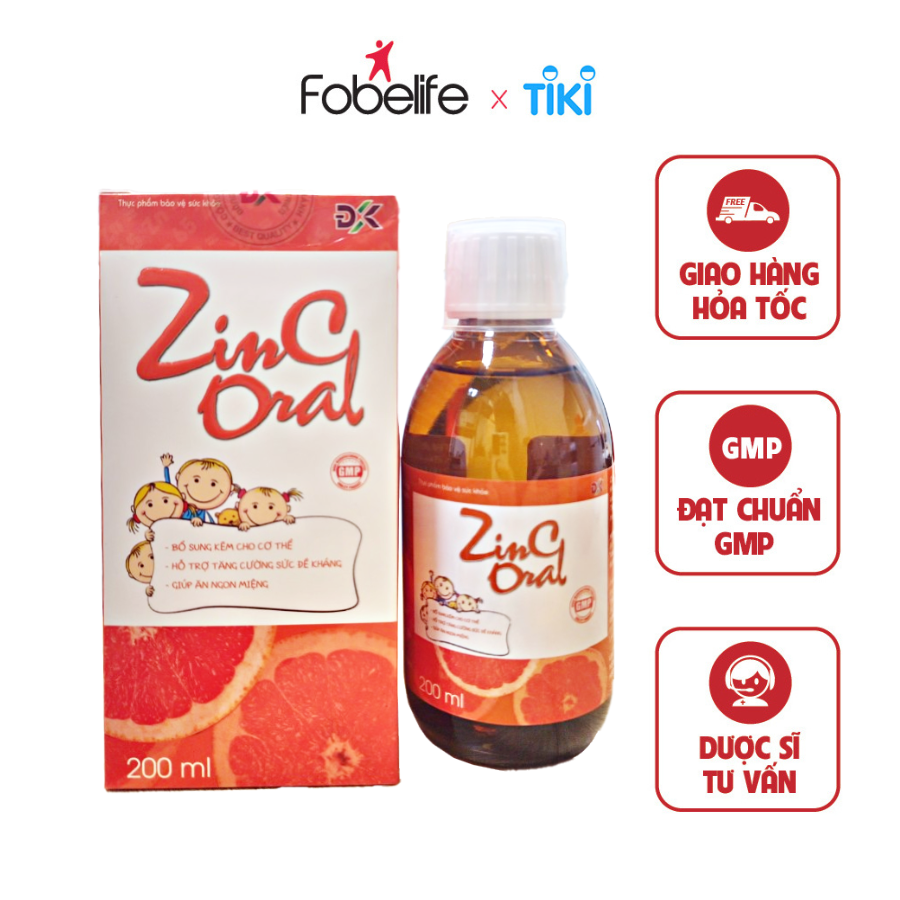 Chai Uống Giúp Ăn Ngon Miệng Tăng Cường Sức Đề Kháng ZinC Oral ( Chai 200ml )