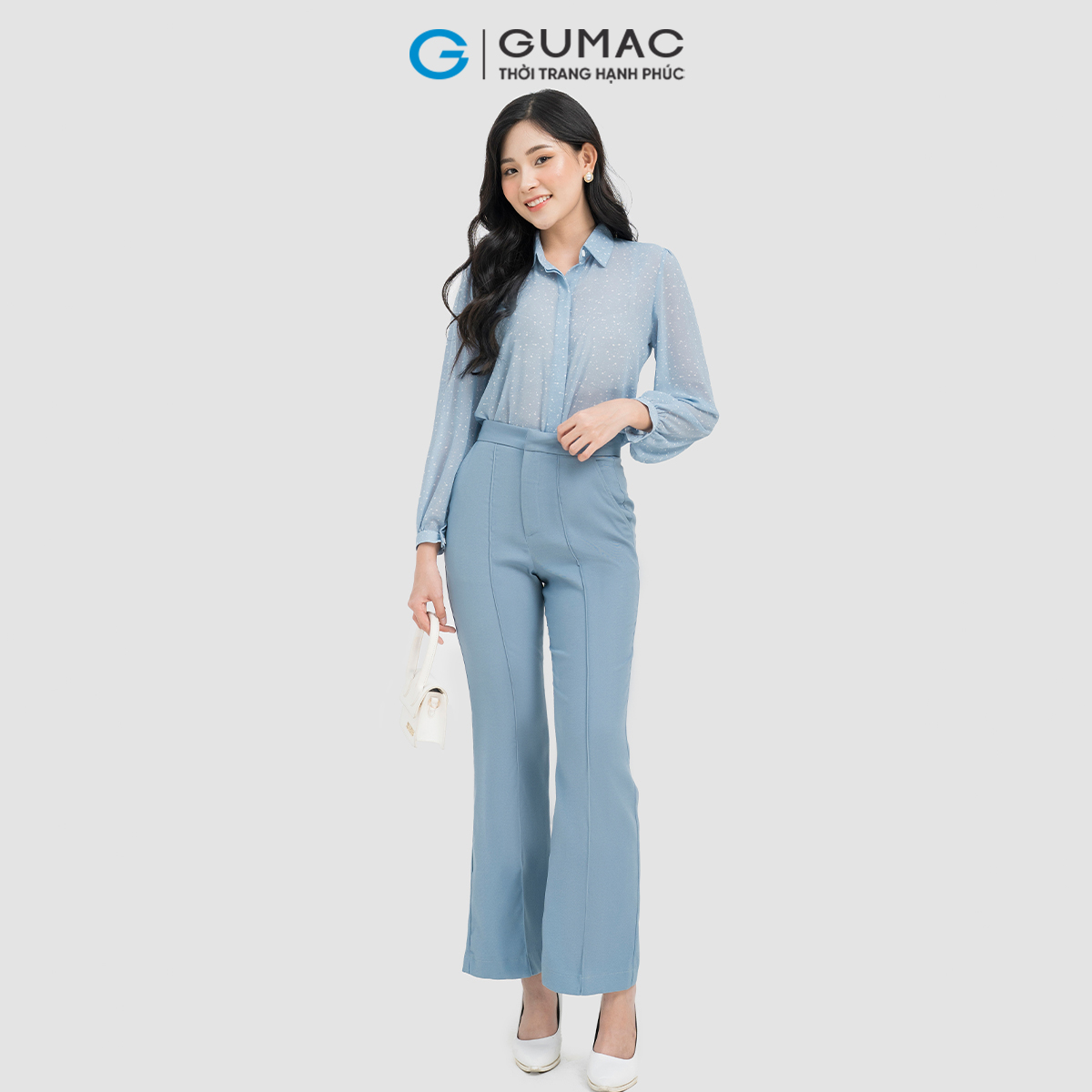 Áo sơ mi tay nhún GUMAC AD04002