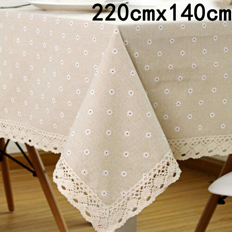 Khăn trải bàn viền ren làm từ cotton chất lượng cao phù hợp với mọi gia đình