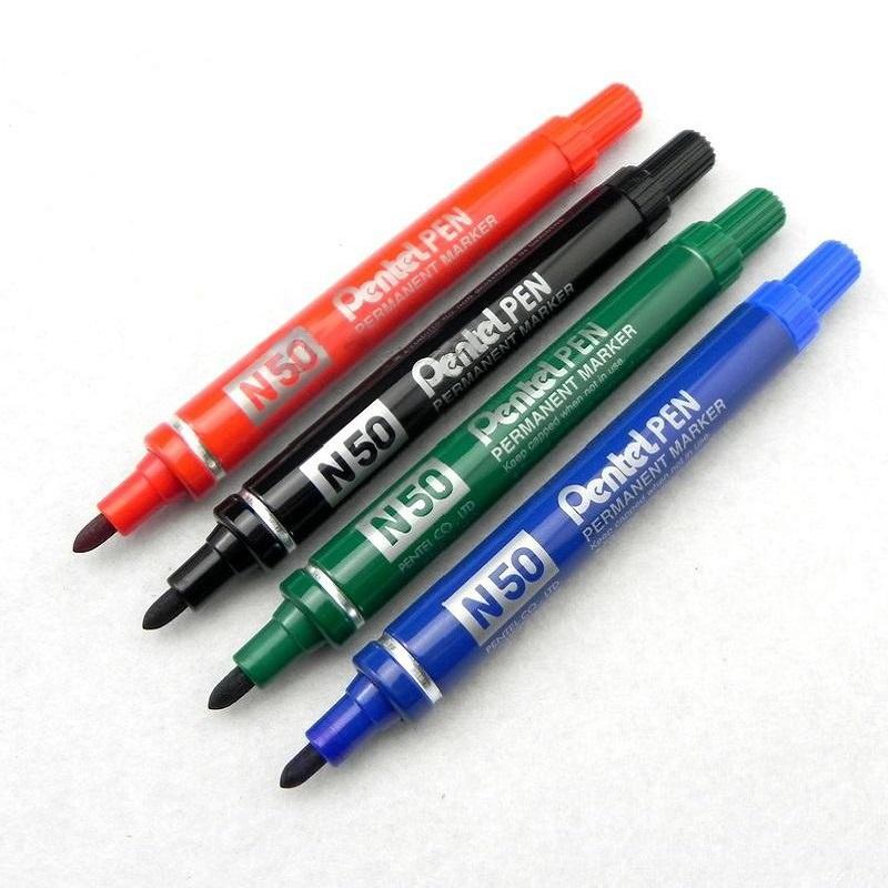 Bút dạ dầu Pentel N50 - Viết được trên nhiều chất liệu, Mực nhanh khô, không nhòe khi thấm nước