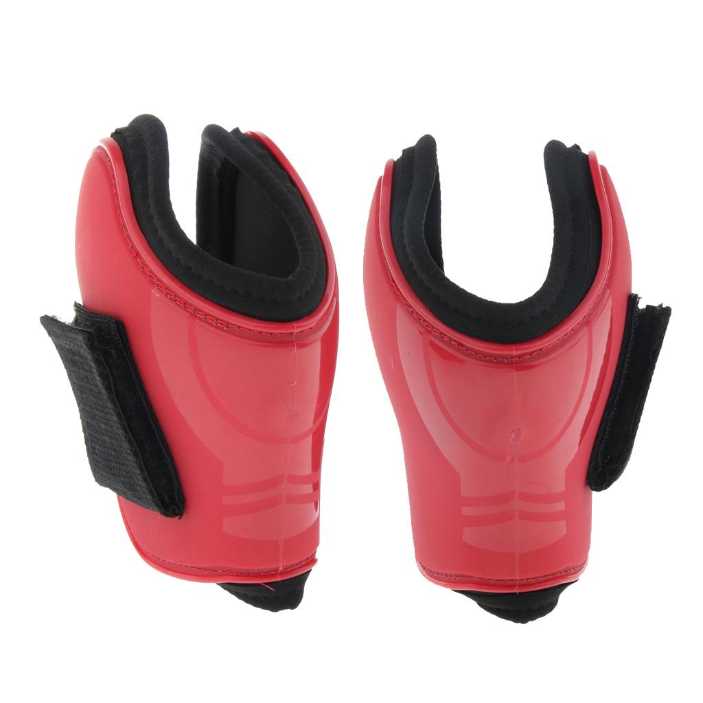 1 Pairs Horse Leg Boots Hind Leg Fetlock Boots Protection Equestrian  Red