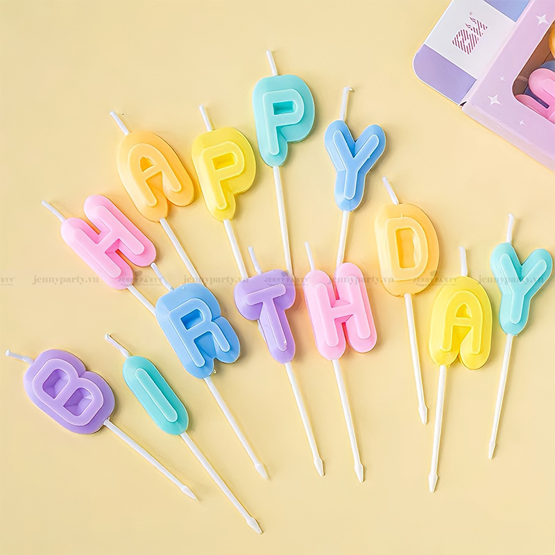 Nến Sinh Nhật - Nến Happy Birthday Macaron