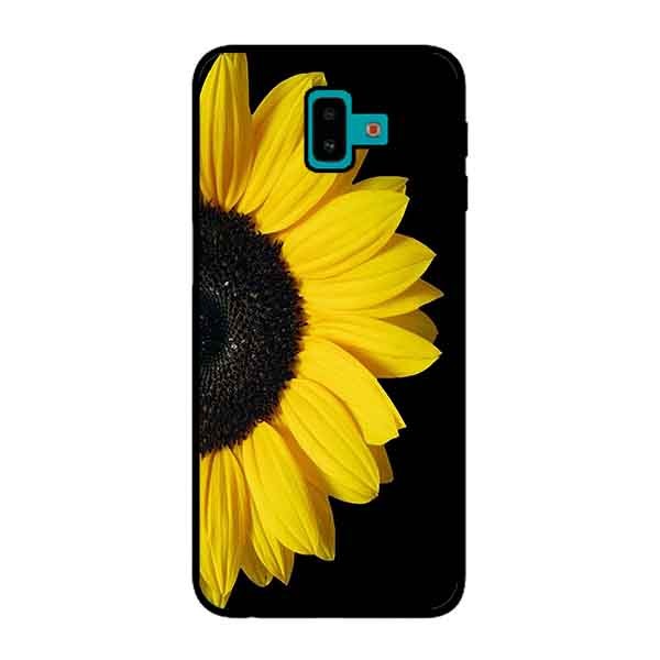 Ốp Lưng in cho Samsung Galaxy J6 Plus 2018 mẫu Hoa Hướng Dương Nền Đen - Hàng Chính Hãng