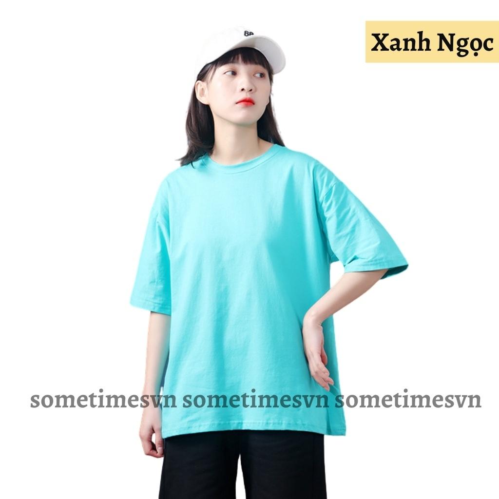 Áo thun tay lỡ nam nữ unisex trơn áo phông màu xanh dương cổ tròn vải thun co dãn TTL01 - Sometimes