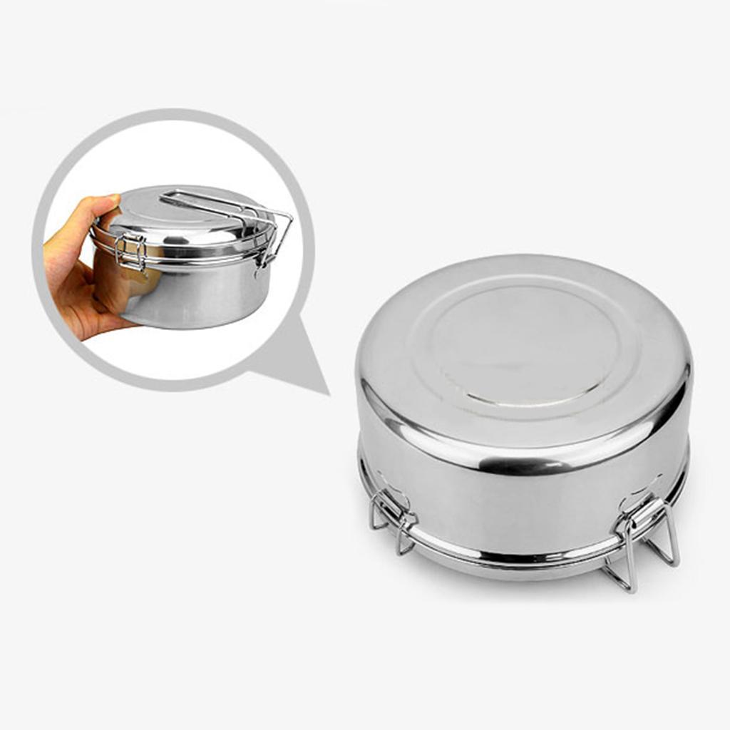 2x Stainless Steel Lunch Box Portable Small Fruit Container Travel Camping