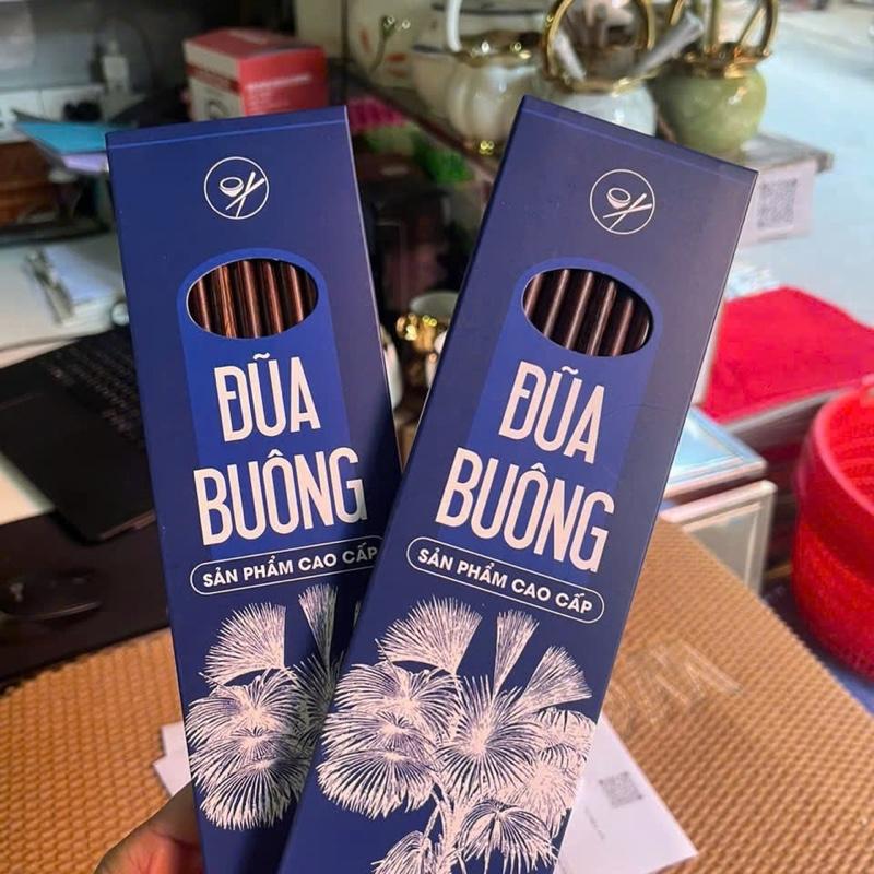 Đũa Buông Bình Thuận Cao Cấp [KHÔNG SƠN – KHÔNG HÓA CHẤT] – Đũa Sóng Lá Dùng Càng Lâu Càng Bóng Đẹp – An Toàn Khi Ăn Uống – Hộp 10 Đôi