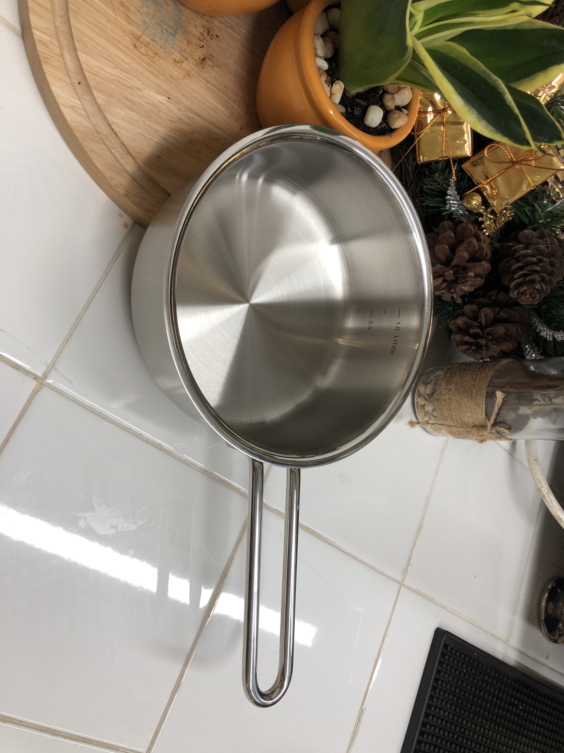 Chảo Quánh Inox 304 Cao Cấp Đáy 3 Lớp 1.4 L - Low Saucepan without lid 16x7.0cm Berndorf Sandrik