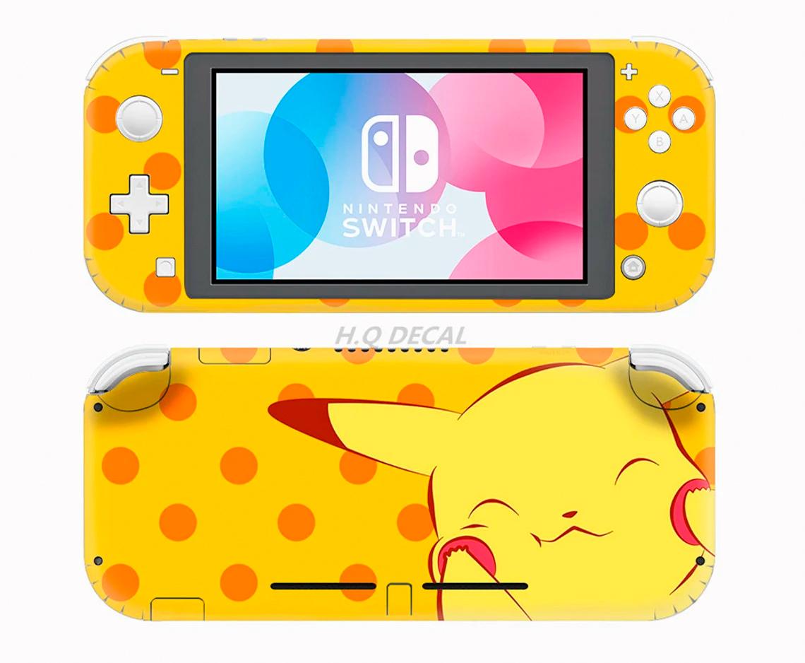 Skin decal dán Nintendo Switch Lite mẫu Pokemon Pikachu cute (dễ dán, đã cắt sẵn)
