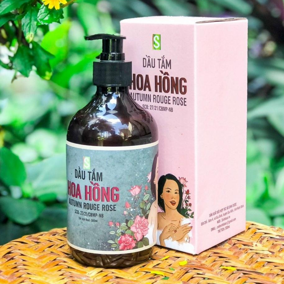 Sữa Tắm (Dầu Tắm) Hoa Hồng Sinh Dược Thiên Nhiên Chăm Sóc Dưỡng Da Mịn Màng Trắng Sáng Dung Tích 500ml