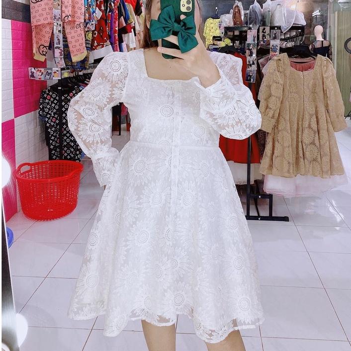 ĐẦM REN THÊU HOA CÚC TK BIGSIZE