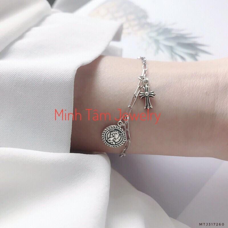 Lắc tay bạc 925 chrome heart bạc Thái,Vòng tay bạc chrome heart 925 cao cấp-Minh Tâm Jewelry