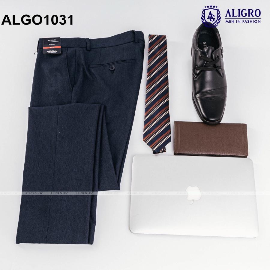 Quần âu nam ALIGRO màu navy kẻ vuông to chất liệu cao cấp, chuẩn form, tôn dáng ALGO1031