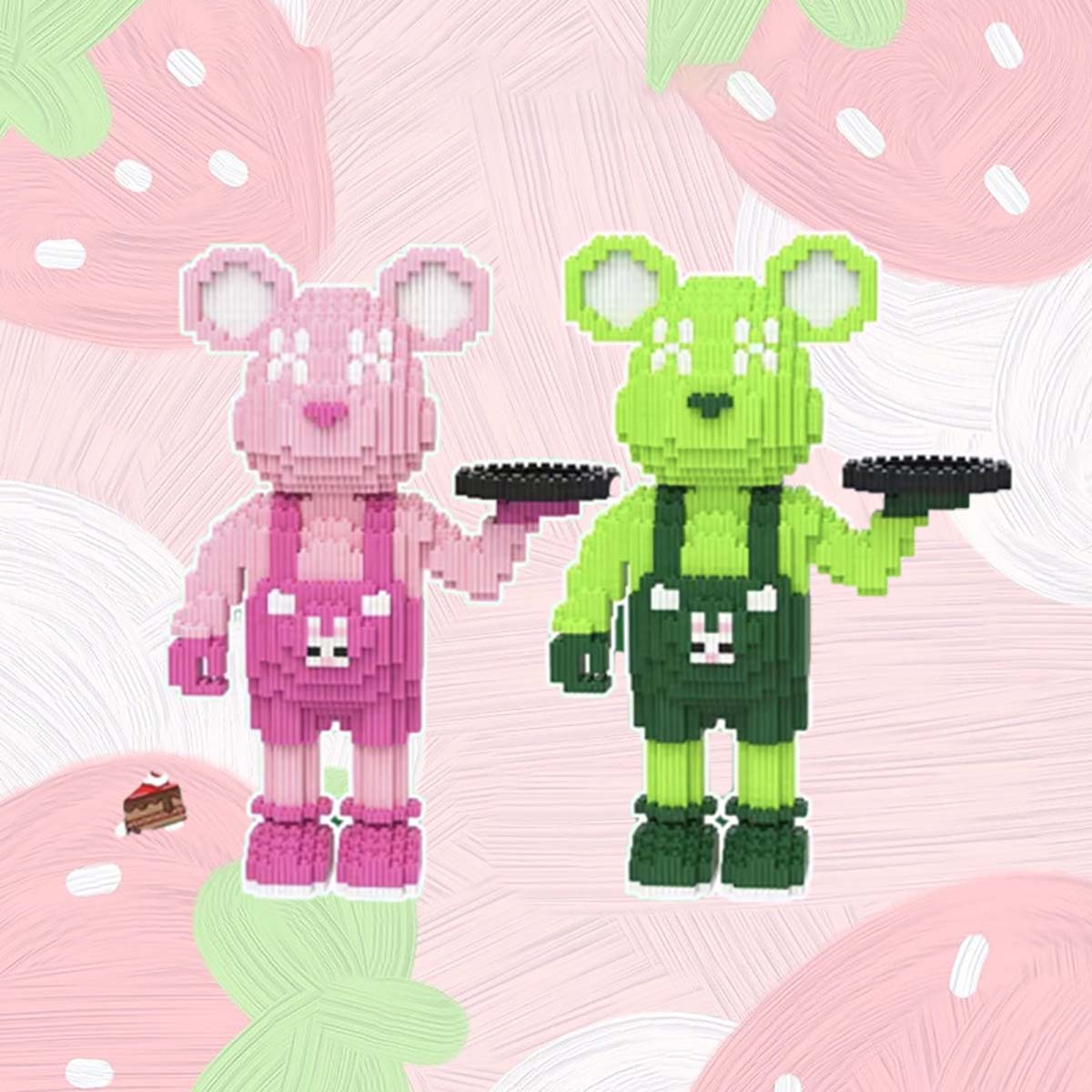 Combo 2 Mô Hình Lắp Ráp 3d Gấu Bearbrick 36cm Có Ngăn Kéo Đèn Búa Nhân Vật Khổng Lồ Size Cỡ To Lớn Chi Tiết Cute Đẹp Giá Rẻ