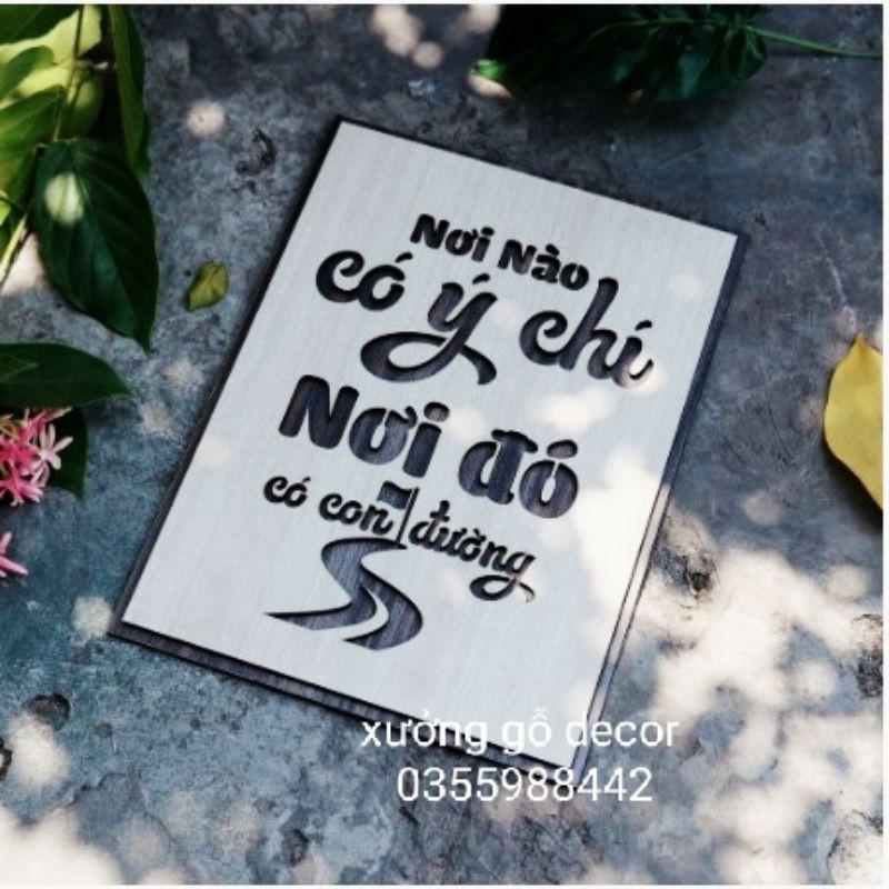Tranh Treo Tường Bằng Gỗ Tạo Động Lực Làm Việc Slogan - Nơi Nào Có Ý Trí Nơi Đó Có Con Đường