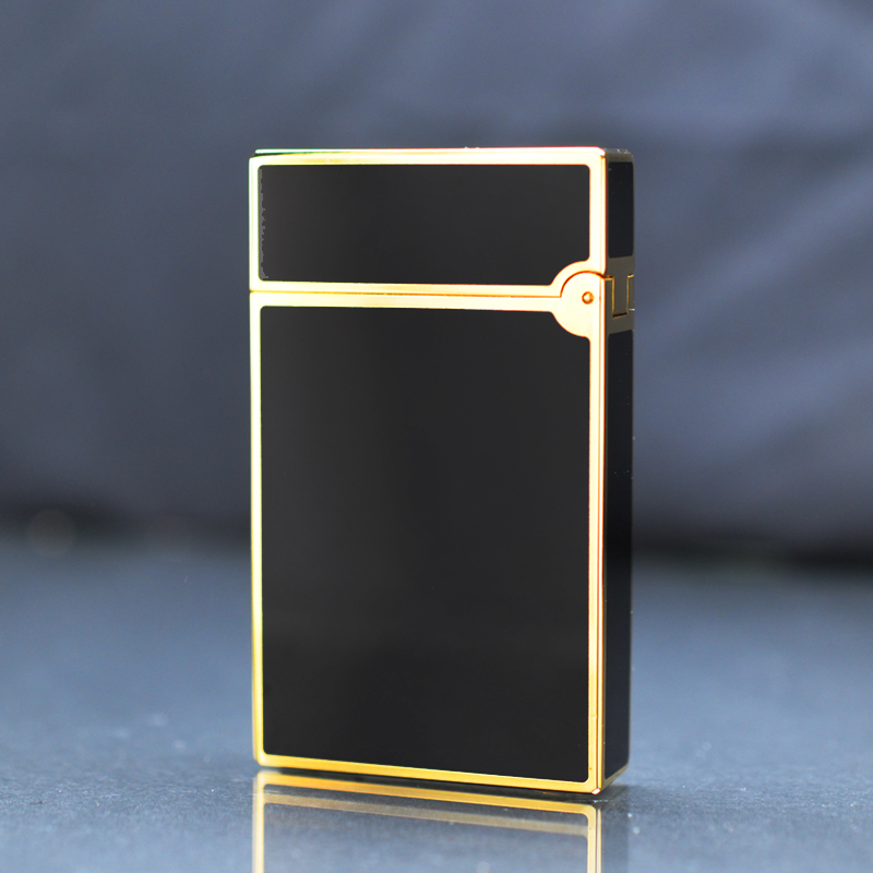 Vỏ Hột Quẹt Bật Lửa Gas Đá S.T Upon D86v Thiết Kế Họa Tiết Sơn Mài Đen In Quốc Huy Indonesia Độc Đáo - Dùng Gas Đá Cao Cấp