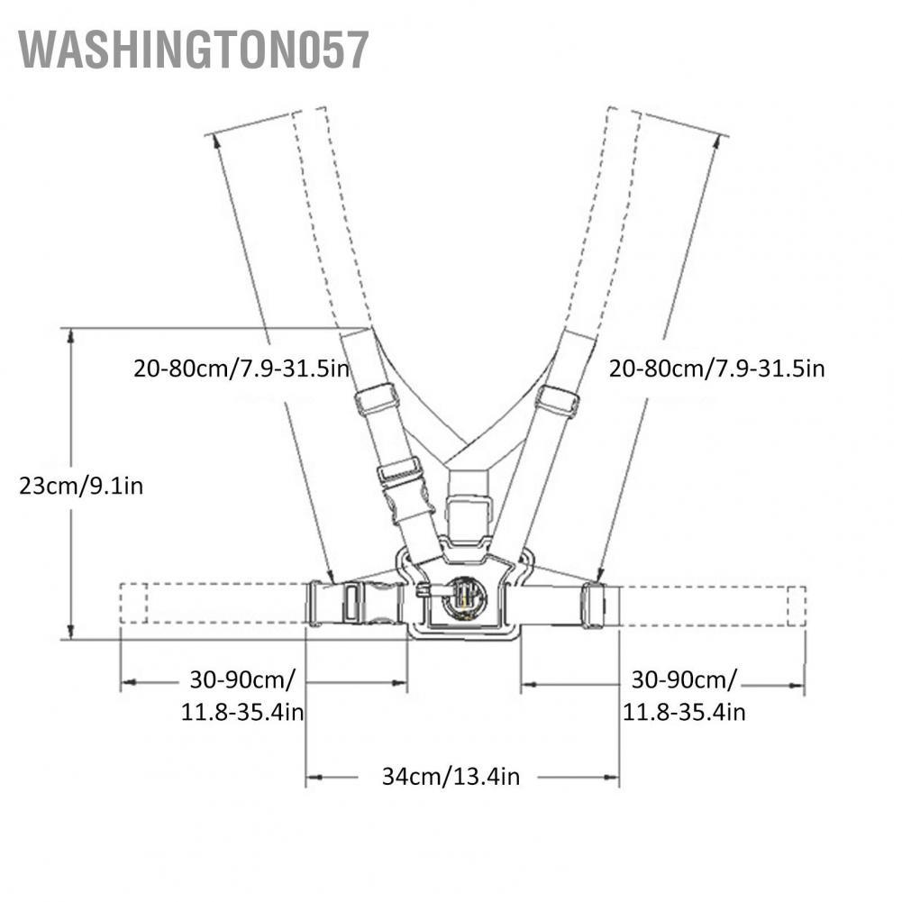 Washington057 TELESIN Action Camera Chest Mount Strap Adjustable Harness Dual Belt Holder