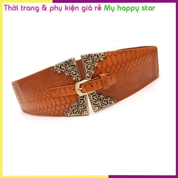 Thắt lưng bản to da phối chun sành điệu TTL73