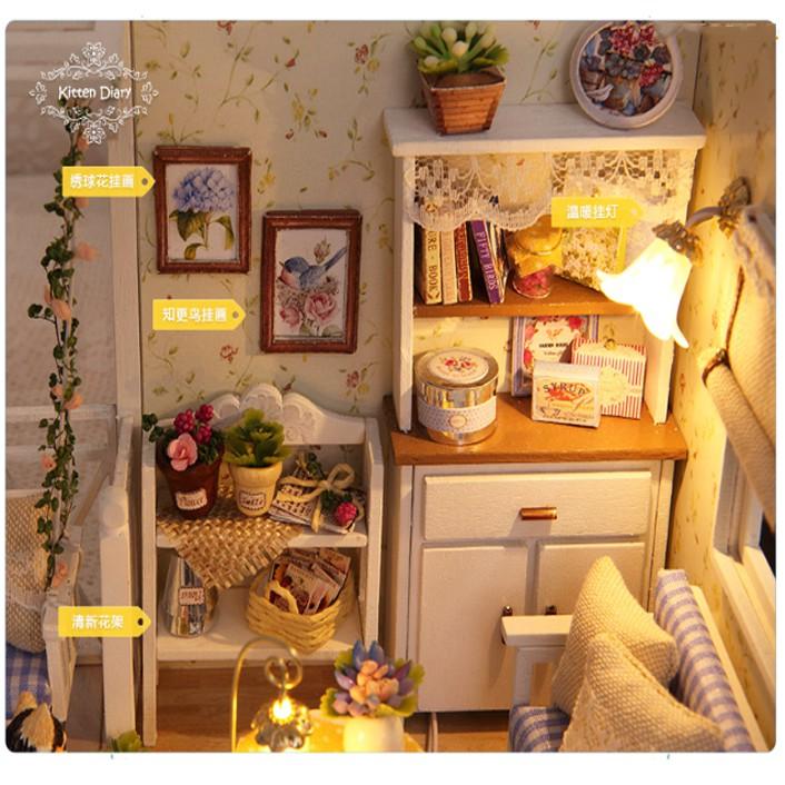 Đồ chơi mô hình nhà gỗ diy Cute Room No 3013 ( Tặng Mica Che Bụi + Keo)