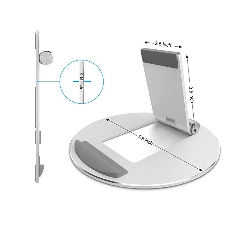 Giá Đỡ Điện Thoại Máy, iPad, Máy Tính Bảng Để Bàn Chất Liệu Hợp Kim Nhôm, Đế Silicon Chống Trơn Trượt.