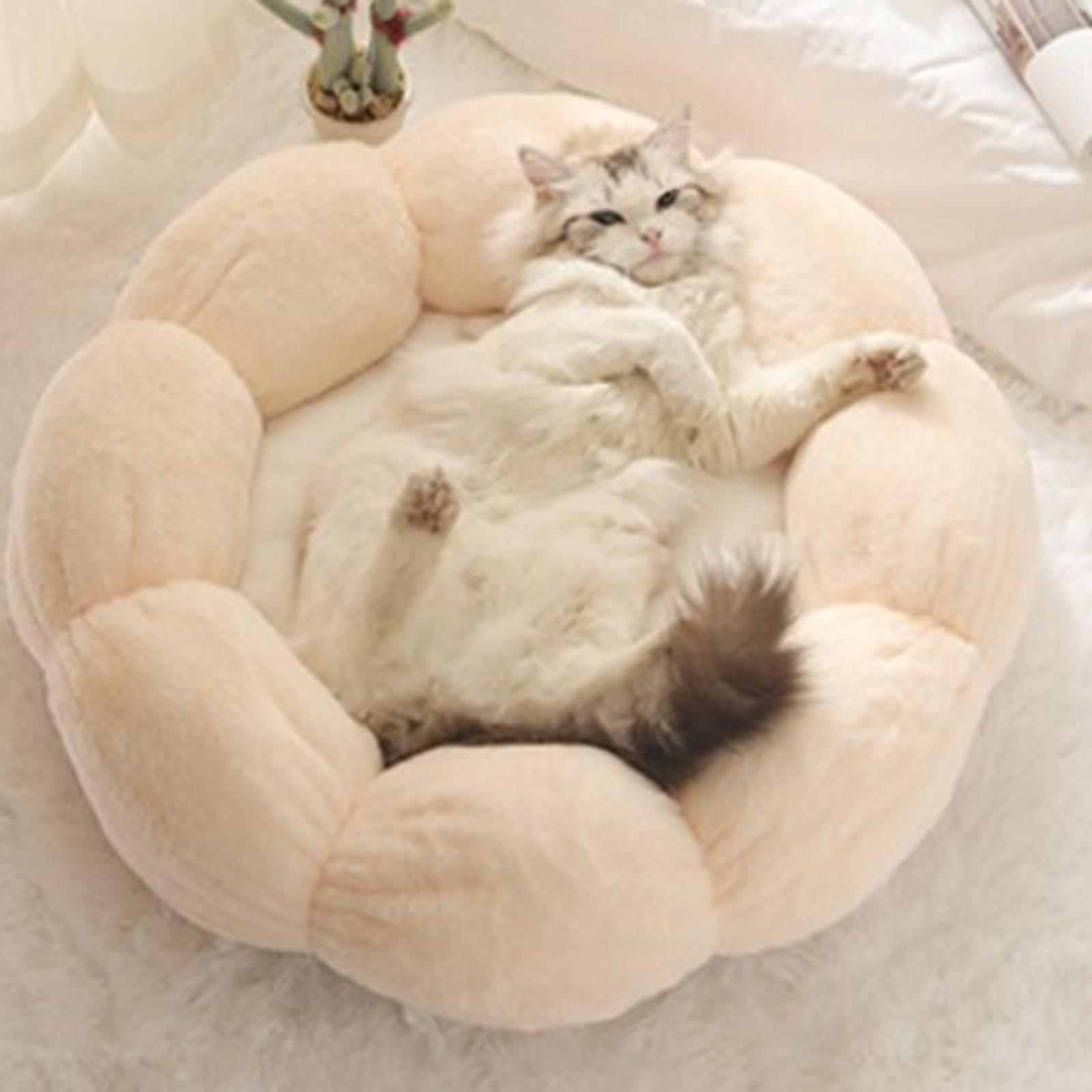Cat Bed Basket Dog Soft Pets Supplies Light Pink S