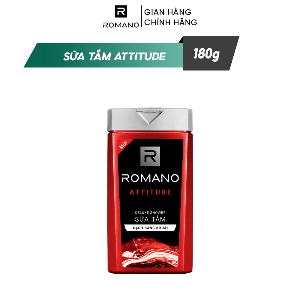 Sữa tắm cao cấp Romano Attitude nồng ấm cá tính phiên bản Deluxe sạch sảng khoái 180gr