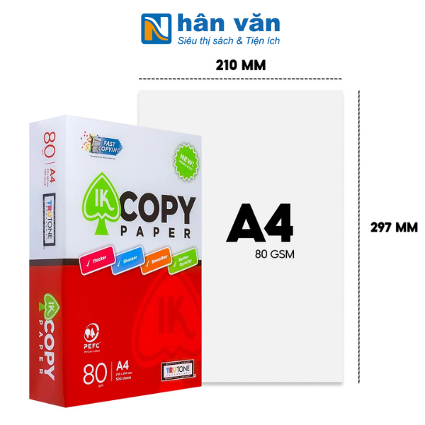 Giấy In, Giấy Photo A4 IK Copy - 500 Tờ - 80 gsm