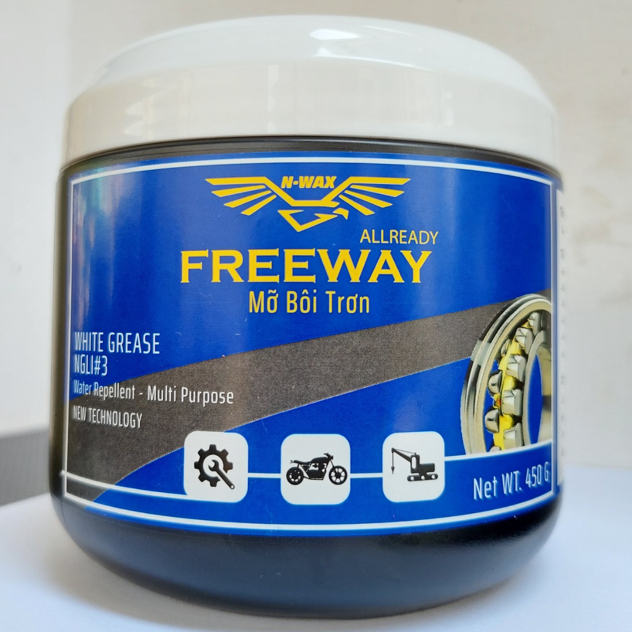 MỠ BÔI TRƠN TRẮNG CHỊU NHIỆT KHÁNG NƯỚC FREEWAY WHITE GREASE NGLI#3 450 GRAM