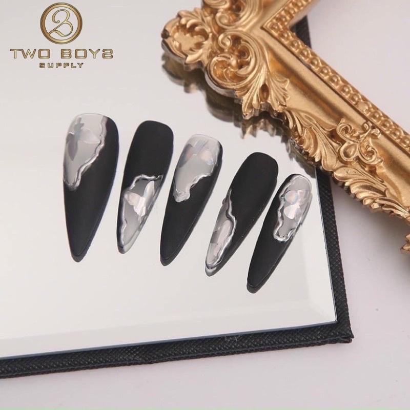 Gel metal vẽ móng nail 2 màu cơ bản vàng và bạc, gel vẽ inox hũ 8g siêu đặc