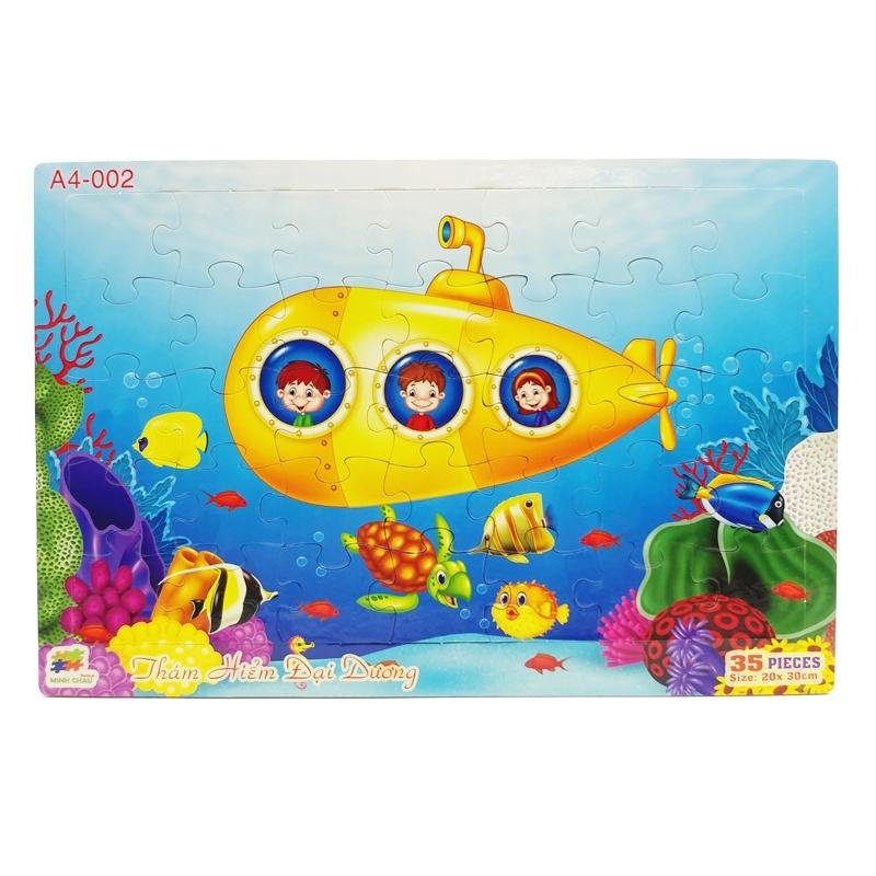 Tranh xếp hình Puzzle Minh Châu: Thám Hiểm Đại Dương - Khổ A4 (35 chi tiết)