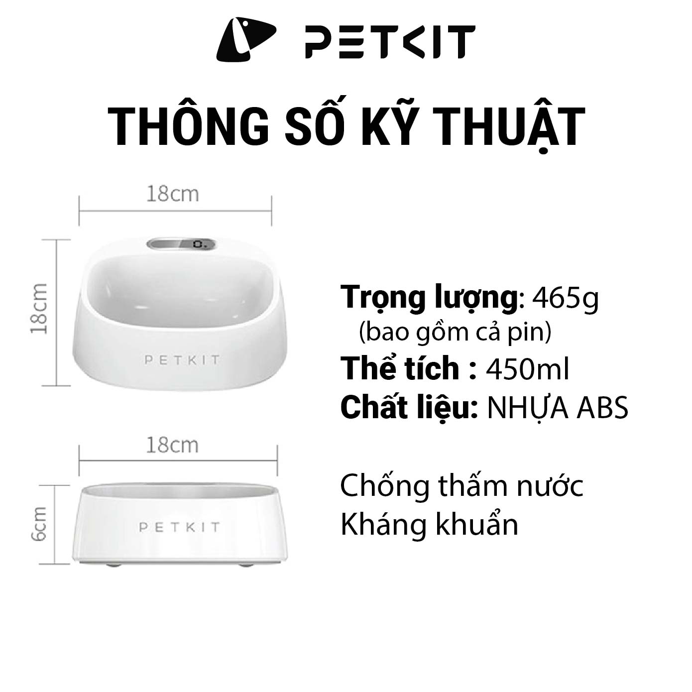 Bát Ăn Thông Minh, Chén Ăn Định Lượng, Cân Thức Ăn Cao Cấp, Kháng Khuẩn Petkit