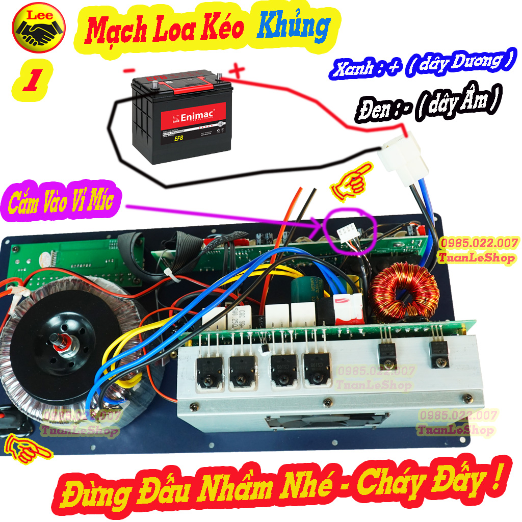 MẠCH LOA KÉO CÔNG SUẤT LỚN KÍCH THƯỚC 38x19 cm – MACH LOA KEO CONG SUAT LON - MẠCH LOA KÉO BASS 50 MAX 900W