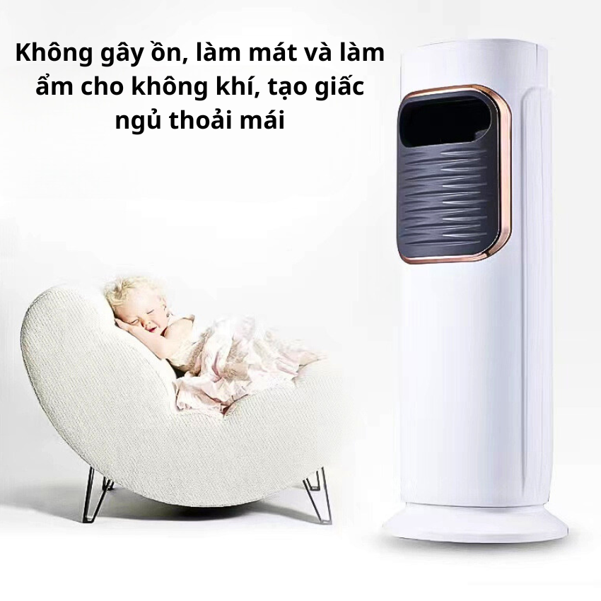 Quạt Điều Hòa Hơi Nước Có Điều Khiển Đèn Led Chuyển Màu, Quạt Phun Sương Tạo Ẩm