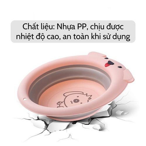 Chậu Rửa Mặt Em Bé Gấp Gọn Rộng 34cm Hình Cún Đáng Yêu