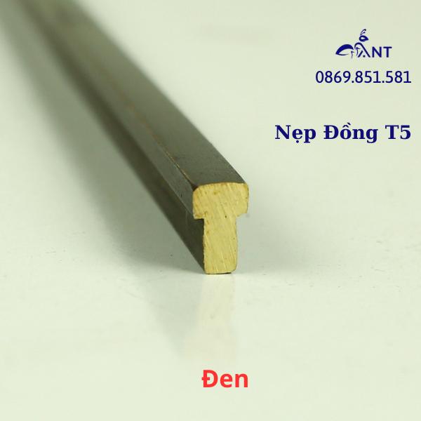 Nẹp Đồng T5 Giả cổ Đen, Nẹp đồng chữ T, Nẹp đồng chống trơn, giá 1m
