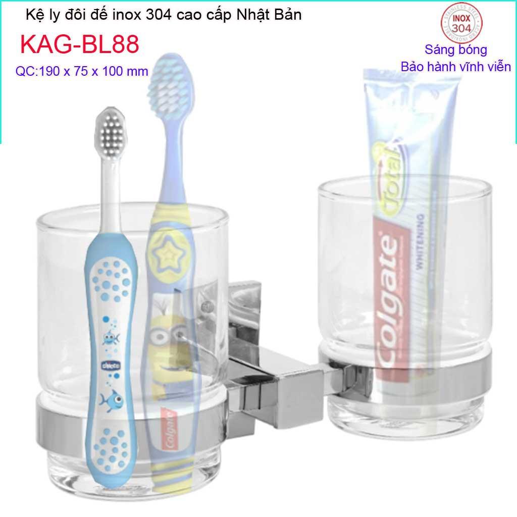 Kệ ly đơn, kệ ly đôi, Kệ bàn chải đánh răng inox kace, kệ để ly bàn chải inox 304 Nhật Bản