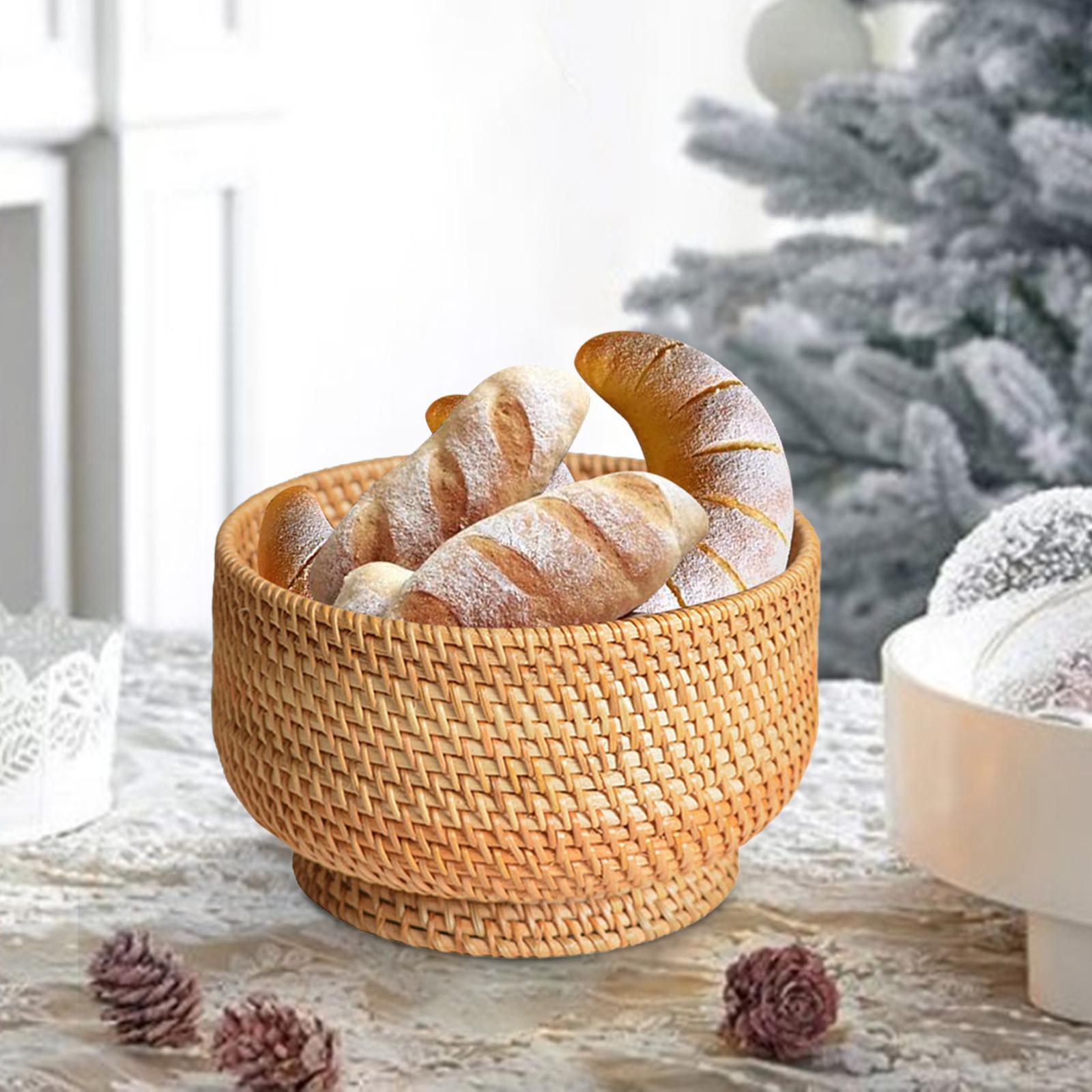 Straw Fruit Basket Rattan Storage Basket Fruit Basket for Restaurant Shelves