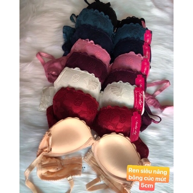 Áo lót nữ nguyên ren mút siêu dày Lady 549 – Gọng nâng ngực + Bông to cài sau, quyến rũ