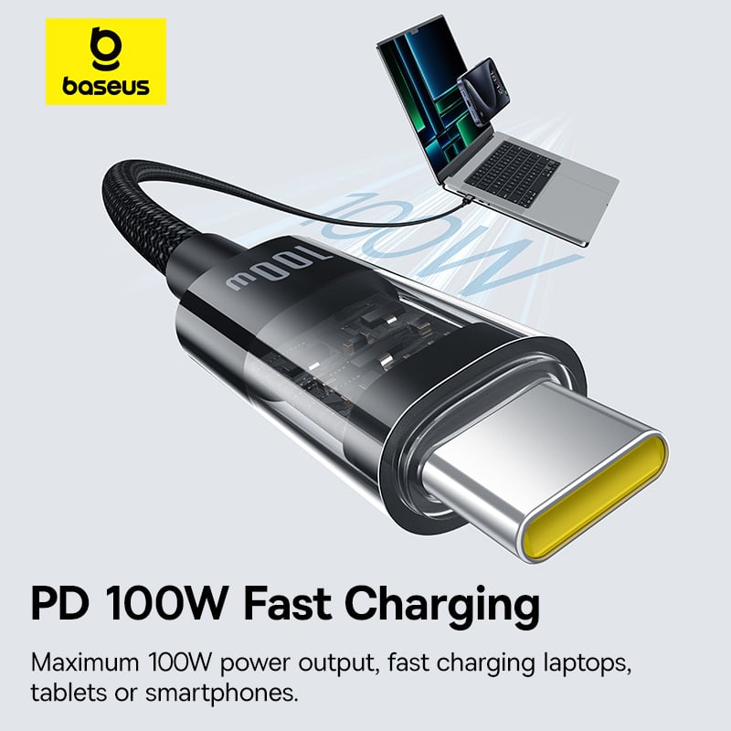 Cáp Sạc Nhanh Baseus Gem C to C 100W (Fast-Charging Data Cable) - Hàng chính hãng