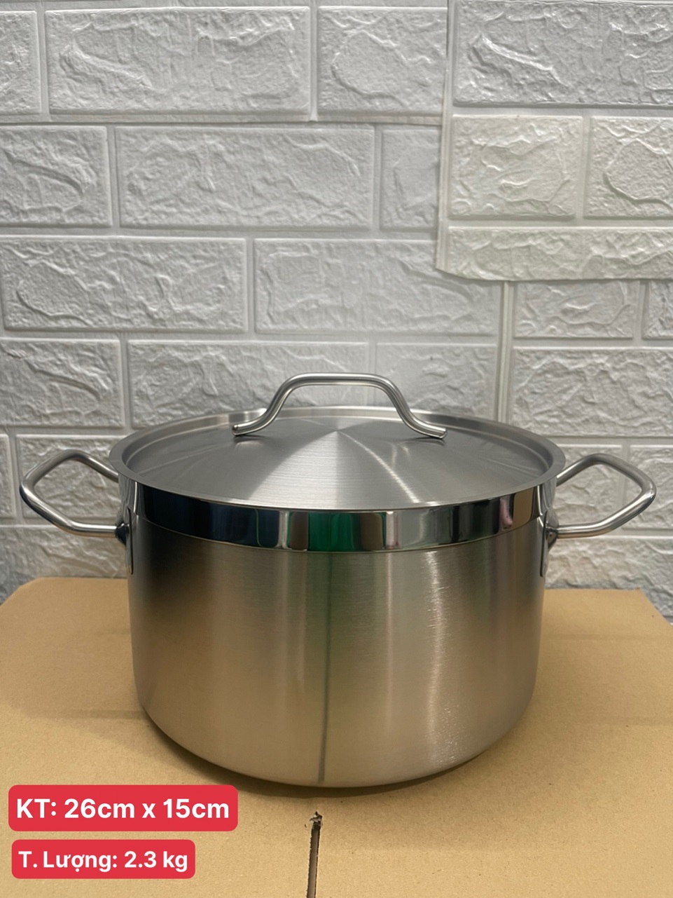 Nồi Inox 2 Quai Cao Cấp 3 Đáy _ Dung Tích: 6.3 Lít _