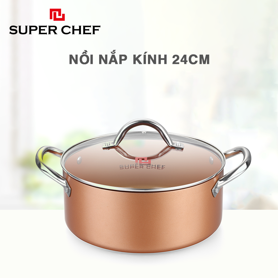 Bộ 6 nồi chảo chống dính Super chef an toàn, tiện lợi, danh cho mọi loại bếp