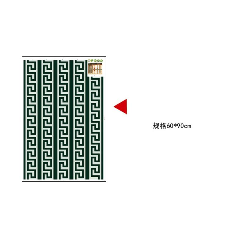 Decal dán kính ngang sọc xanh đậm hoa văn