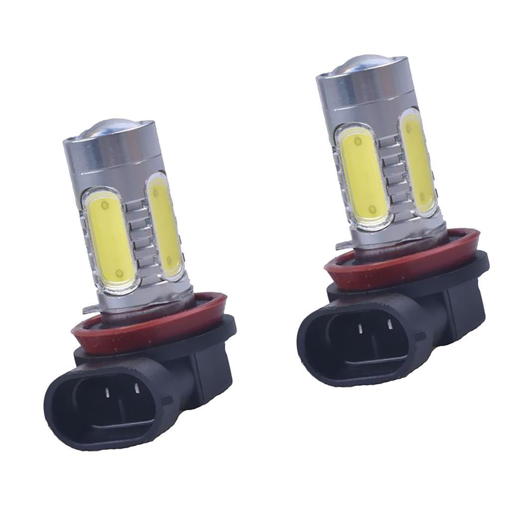 2 Piece Car White H8 H11 COB 7.5W LED Fog Light Daytime Running Lamp Bulbs