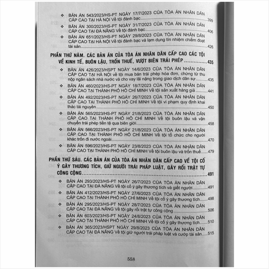 Sách Tuyển Tập Các Bản Án Của Tòa Án Nhân Dân Cấp Cao về Hình Sự và Tố Tụng Hình Sự (dành cho Thẩm phán, Thẩm tra viên, Hội thẩm, Kiểm sát viên, Luật sư và các học viên tư pháp) - V2444A